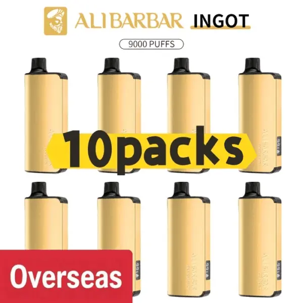 Alibarbar Ingot 9000 puffs-10 pack Multiple flavors(Ship from oversea)