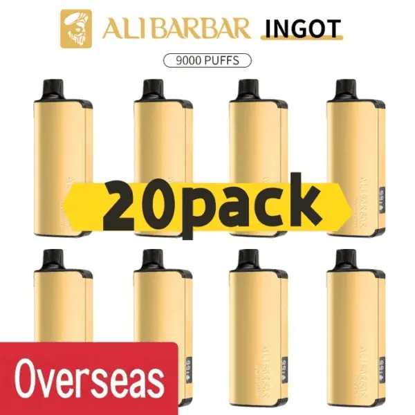 Alibarbar Ingot 9000 puffs-20 pack Multiple flavors(Ship from oversea)