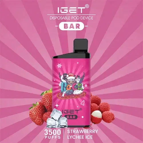 IGET BAR STRAWBERRY LYCHEE ICE 3500 Puffs Disposable Vape