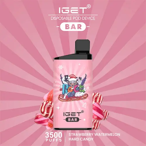 IGET BAR STRAWBERRY WATERMELON HARD CANDY 3500 Puffs Disposable Vape