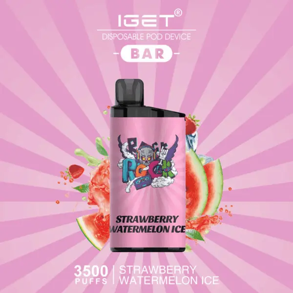 IGET BAR STRAWBERRY WATERMELON ICE 3500 Puffs Disposable Vape