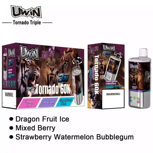 Uwin Tornado Triple 60K Puffs (3 in 1)10 pack