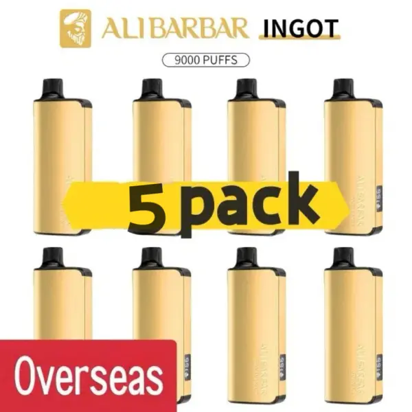 Alibarbar Ingot 9000 puffs-5 pack Multiple flavors(Ship from oversea)