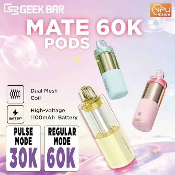 Geek Bar Mate 60K Disposable Pod 5%（requires kit for use）