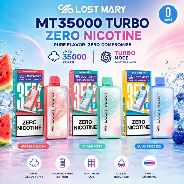 Lost Mary MT35000 Turbo 0% Zero Nicotine Disposable