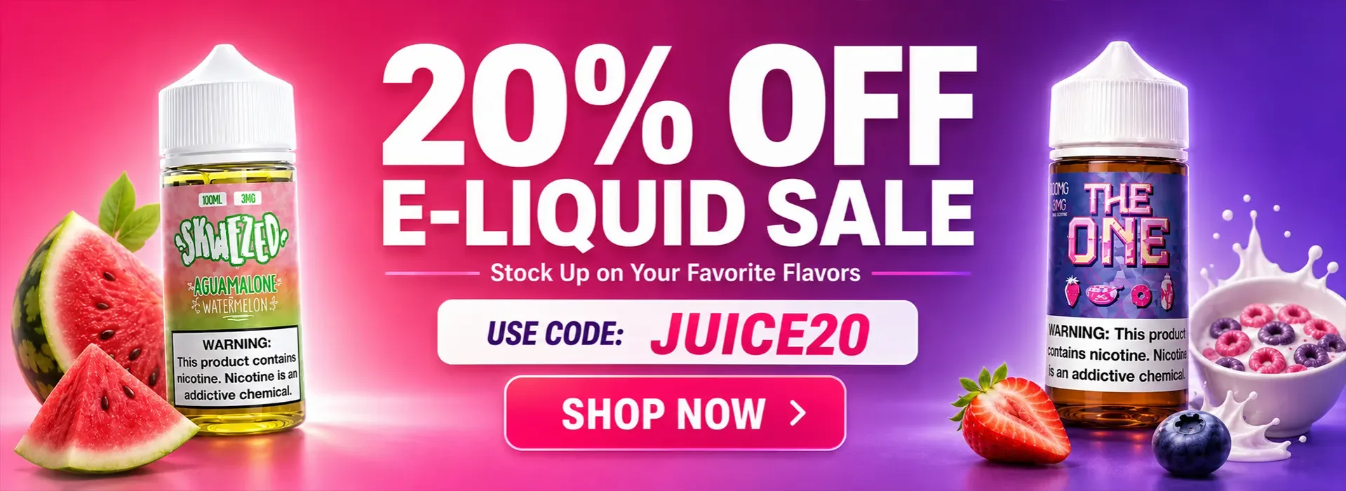 vape juice 20% off
